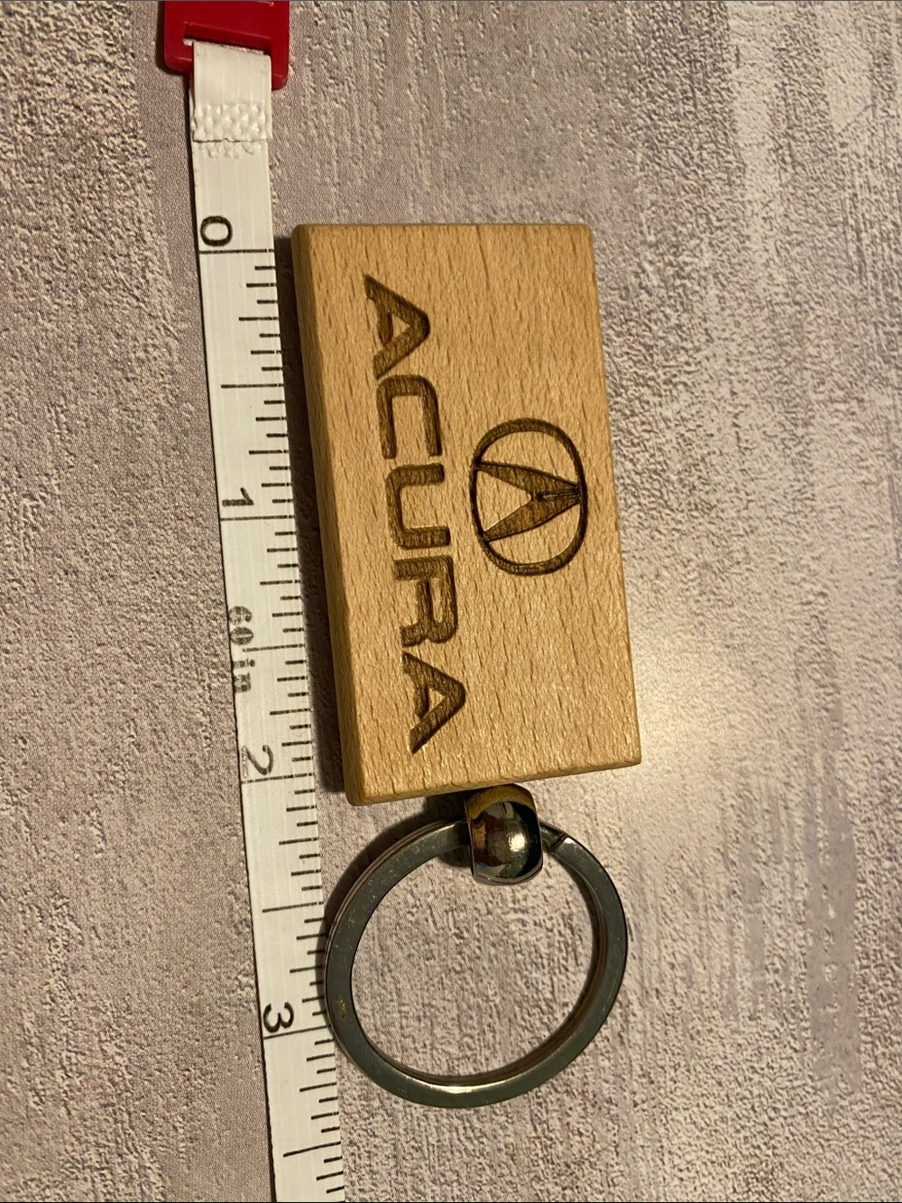 Acura Wooden Keychain with Logo - Natural Wood